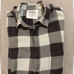 Cheap Monday Shirt Check Green Gray S